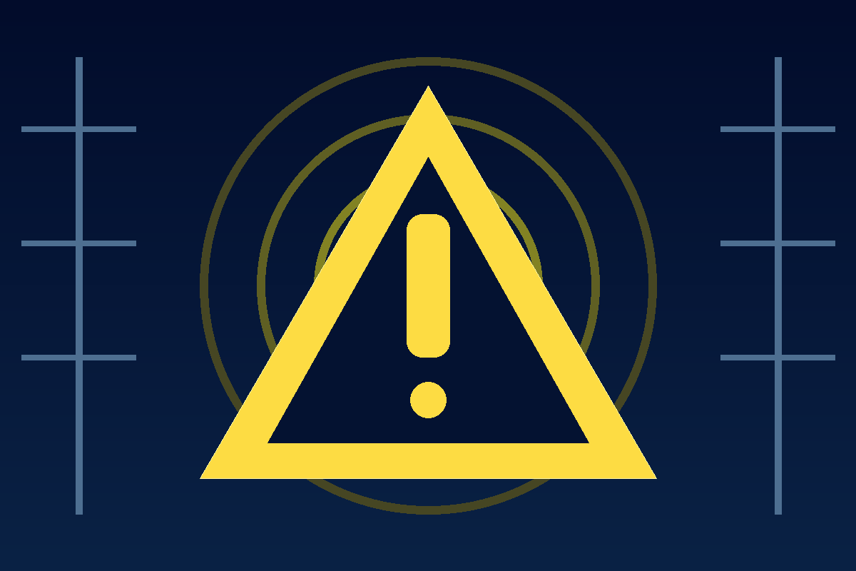 Abstract emergency electrical service illustration with a bright warning symbol
