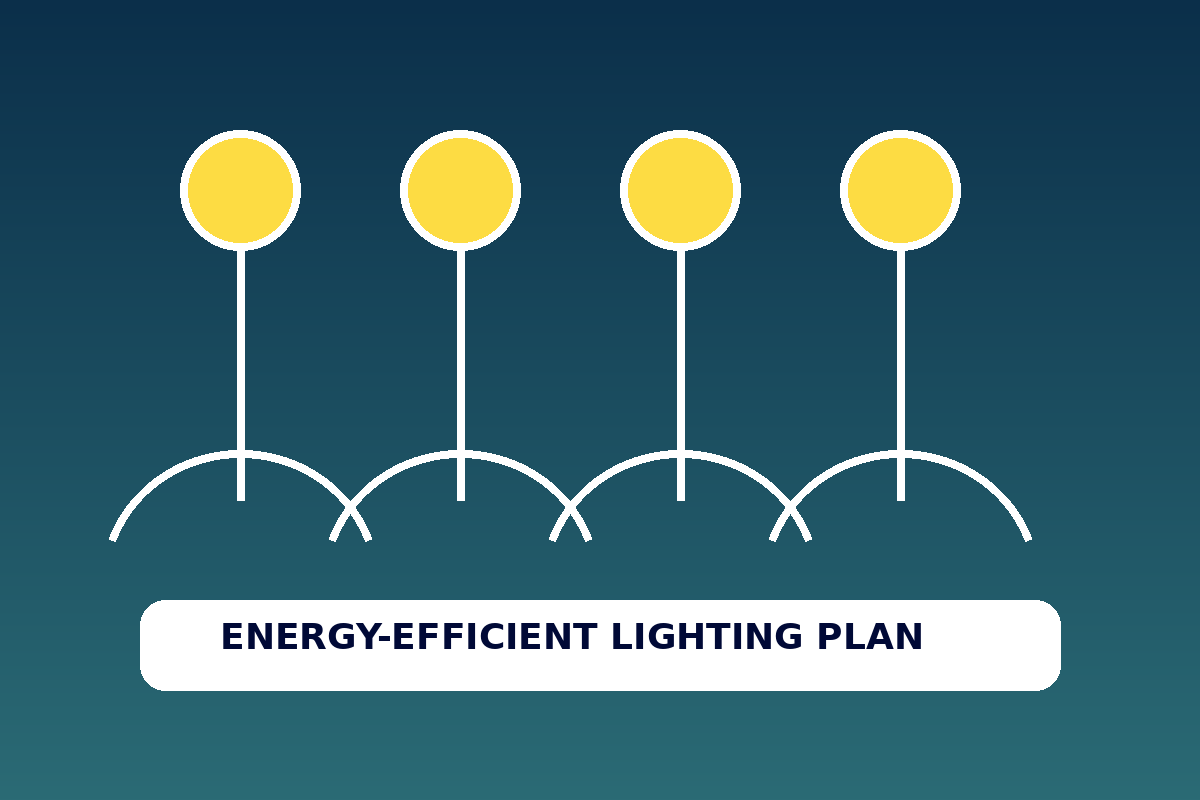 Abstract illustration of an energy-efficient lighting plan